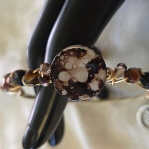 Handwoven Wire & Bead Bracelet